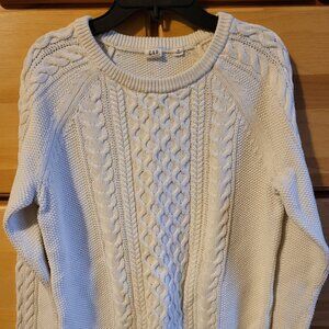 Gap White Cable-Knit Sweater, Size M